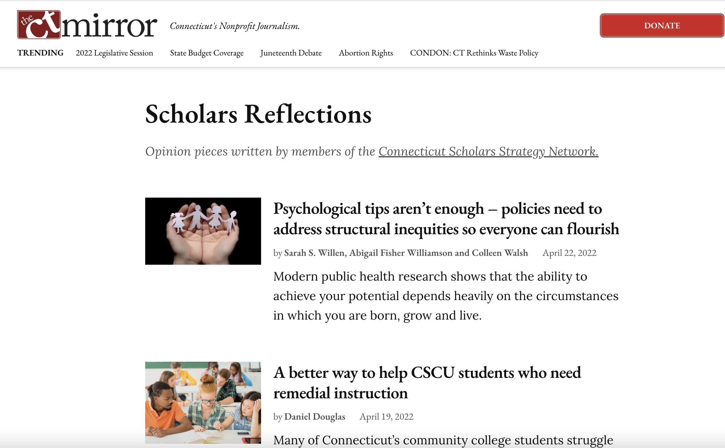 scholars reflections 