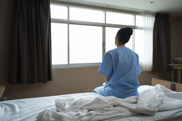 Patient looking out window