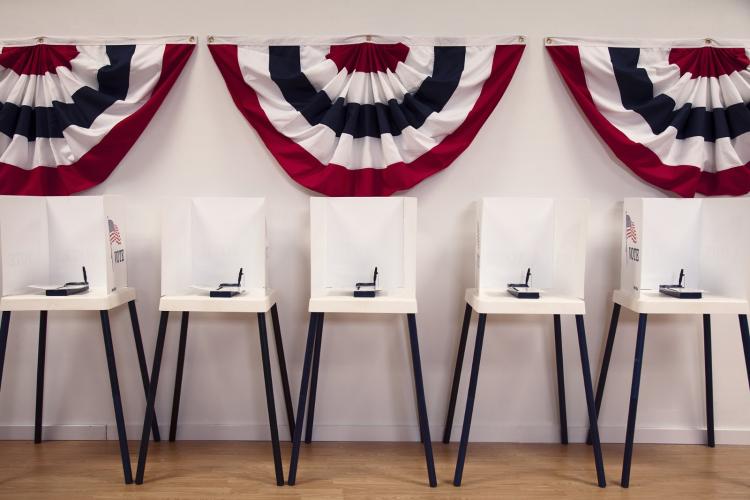 Empty voting booths