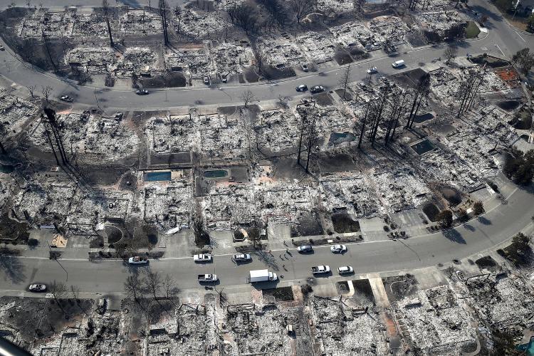 Burnt down town