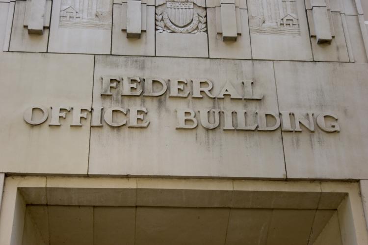 Grimy federal office building