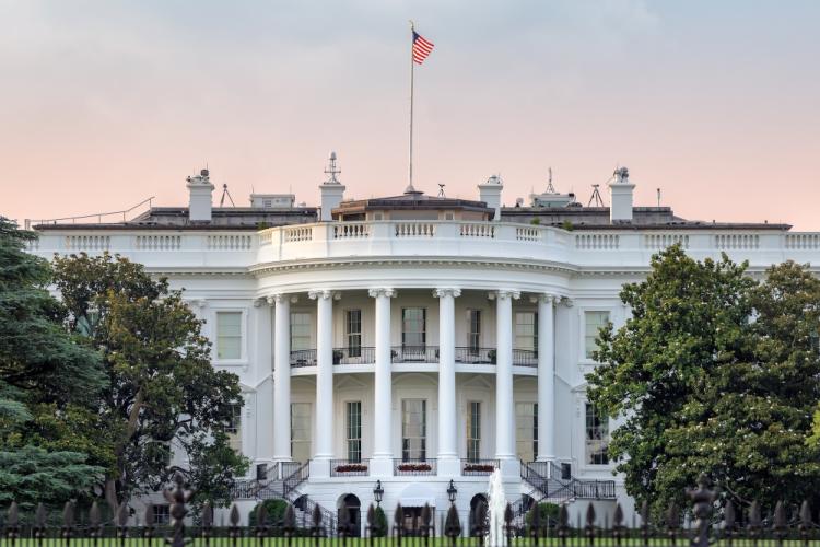View of the White House in DC.
