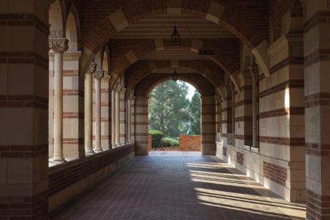 Corridor on the UCLA campus  